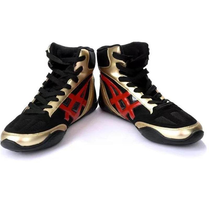 Mid Cut Mens Pro Boxing Boots Size 32-45 Breathable Non Slip Women Lace Sanda Wrestling Shoes Student Fighting Training Shoes - KICKSTART