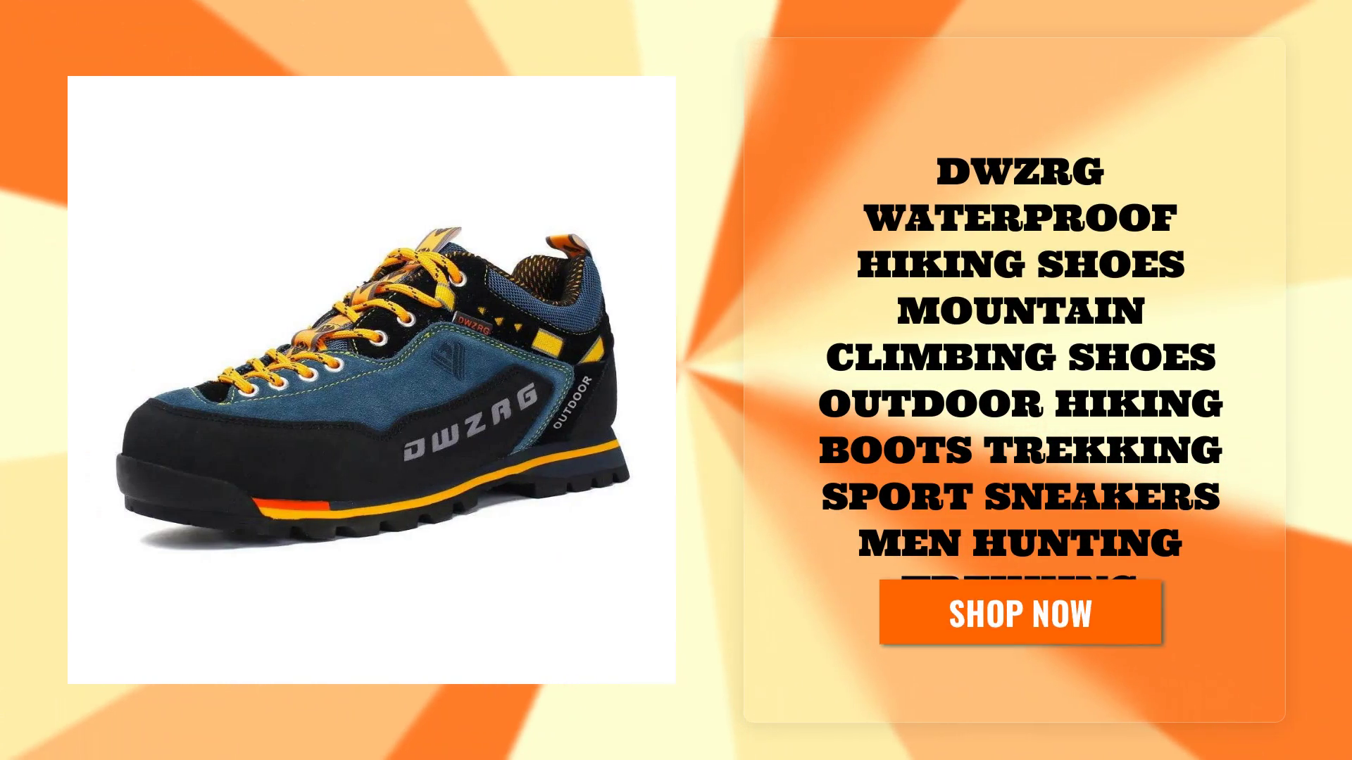 DWZRG Waterproof Hiking Shoes Mountain Climbing Shoes Outdoor Hiking Boots Trekking Sport Sneakers Men Hunting Trekking by@Outfy