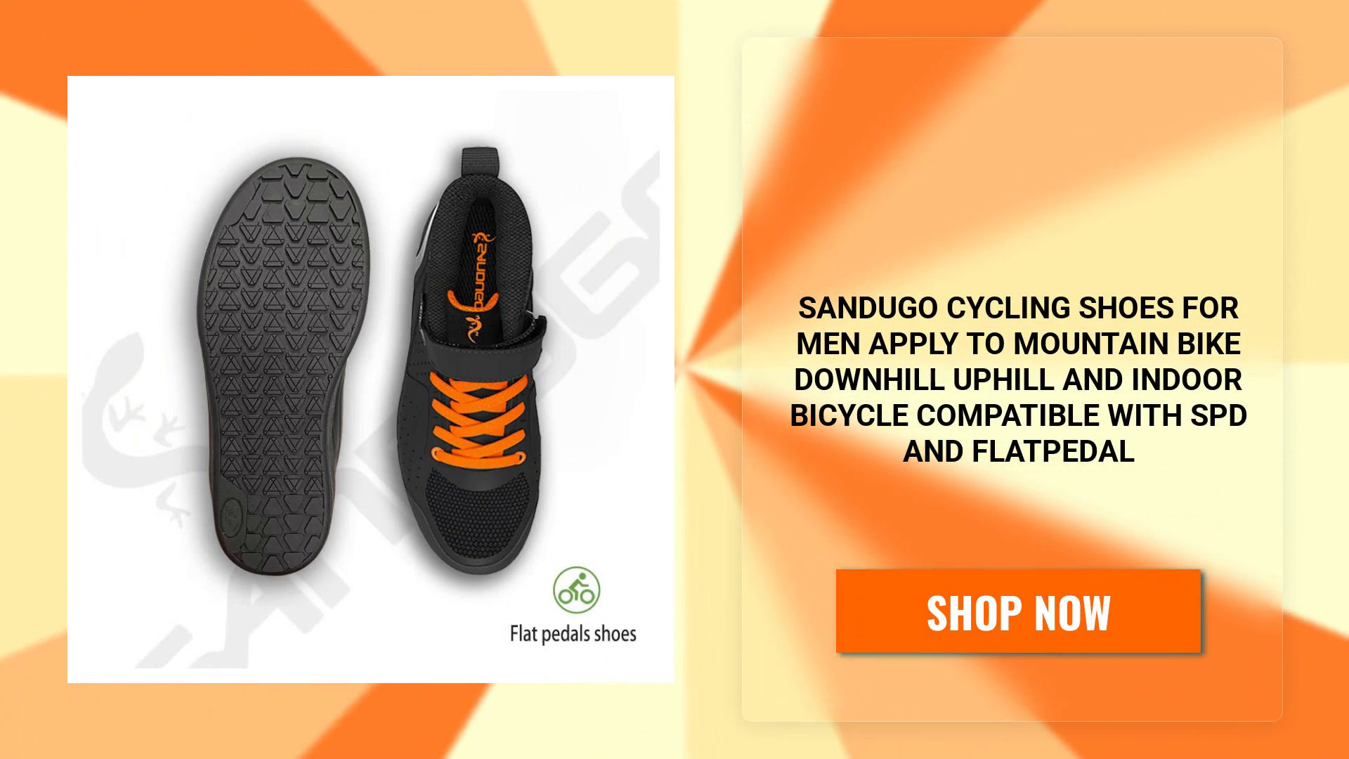 Sandugo Cycling Shoes for Men Apply to Mountain Bike Downhill Uphill and Indoor Bicycle Compatible With SPD and FlatPedal by@Outfy